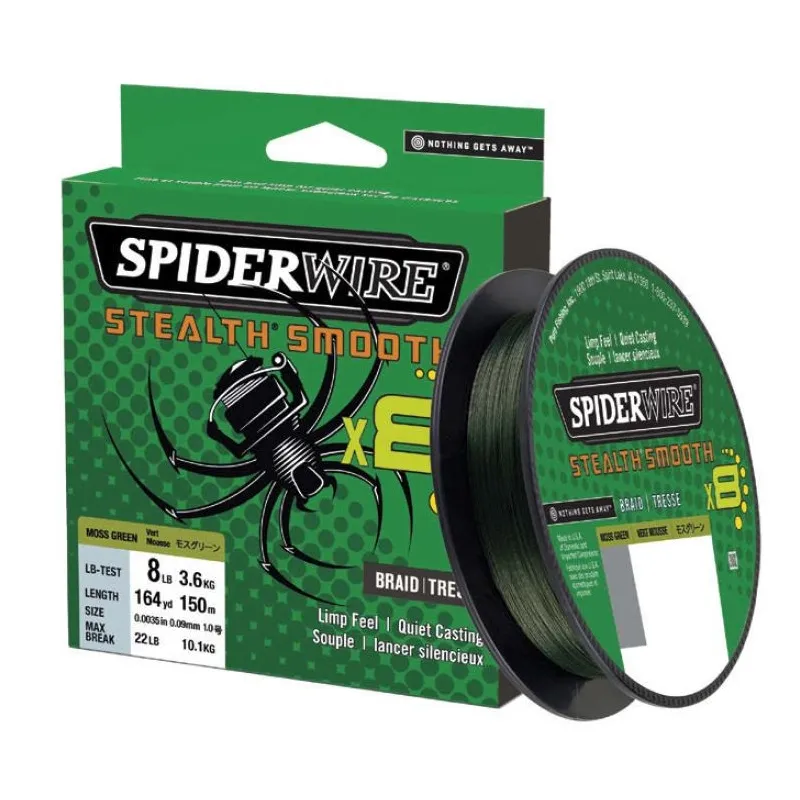 SpiderWire Stealth Smooth 8 Moss Green – Tresse 8 brins 150 m