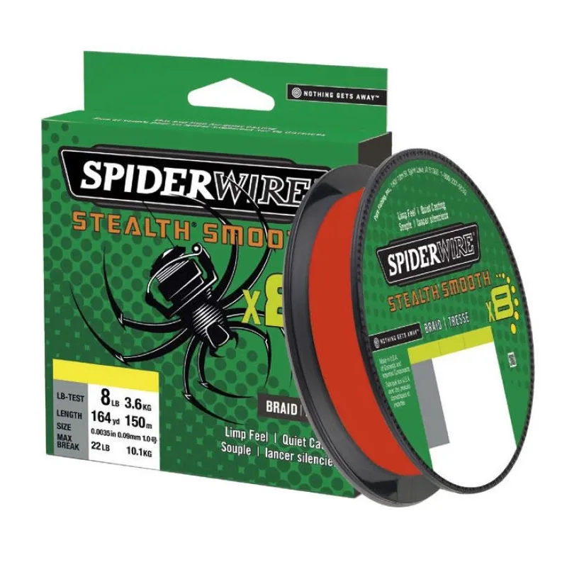 SpiderWire Stealth Smooth 8 Red – Tresse 8 brins 150 m