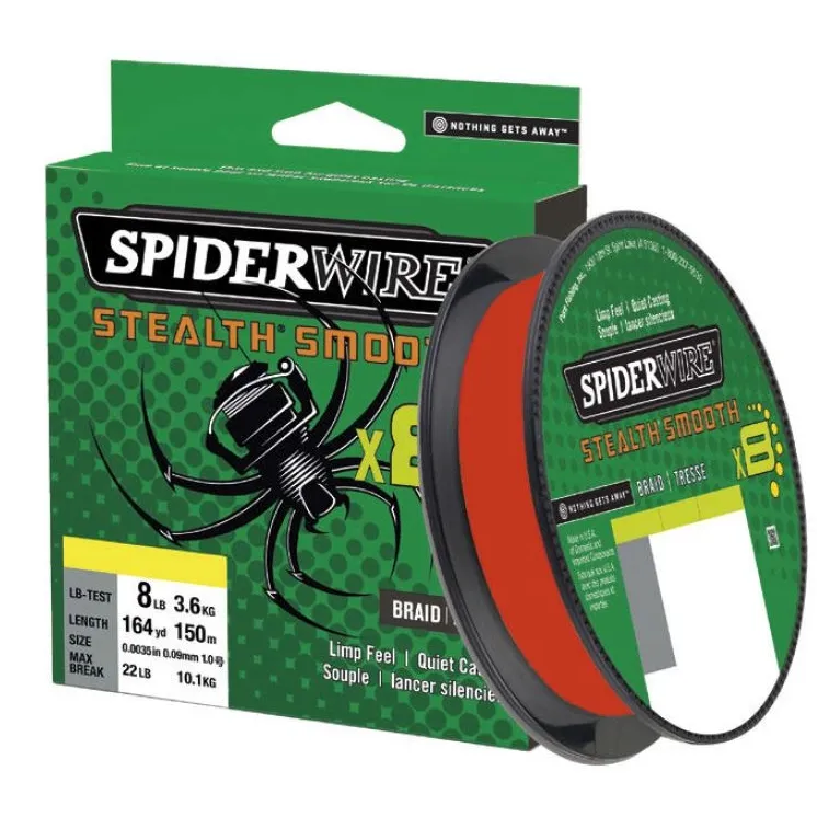 SpiderWire Stealth Smooth 8 Red – Tresse 8 brins 150 m
