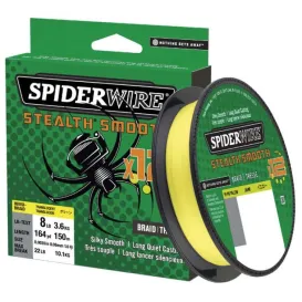 SpiderWire Stealth Smooth 12 Hi-Viz Yellow – Tresse 12 brins 150 m