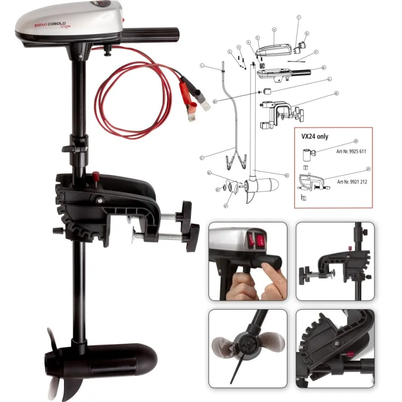 Rhino Cobold VX 24 – Moteur électrique 12 V 24 lbs