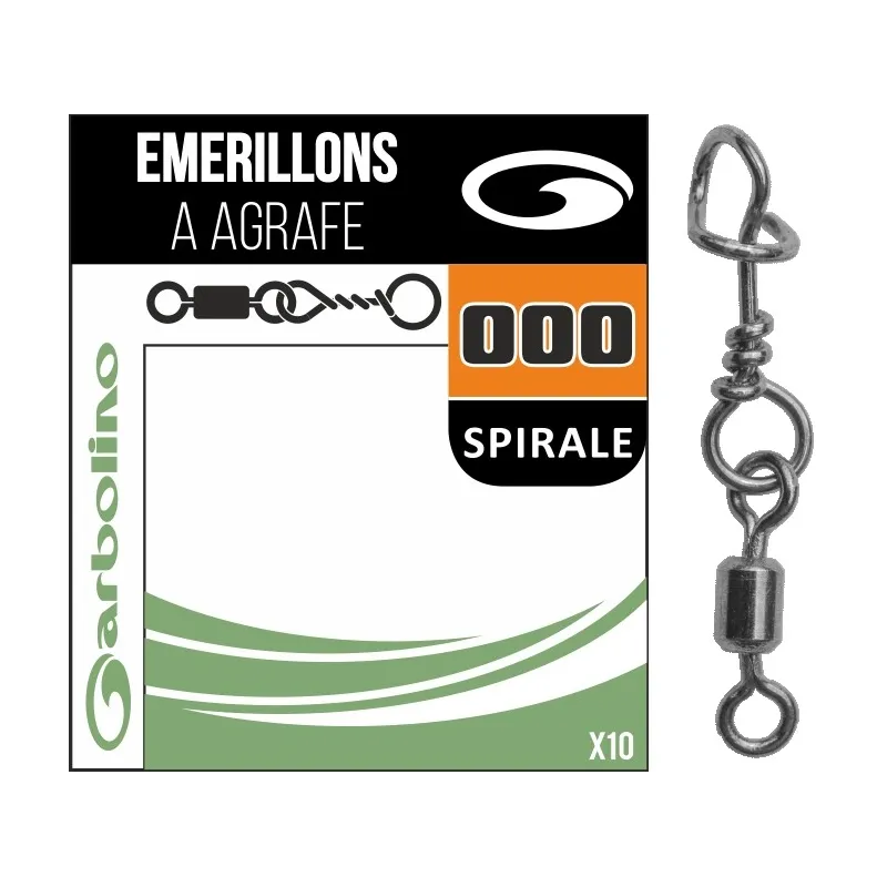 Garbolino Micro Émerillon Simple + Agrafe Spirale – Sachet de 10