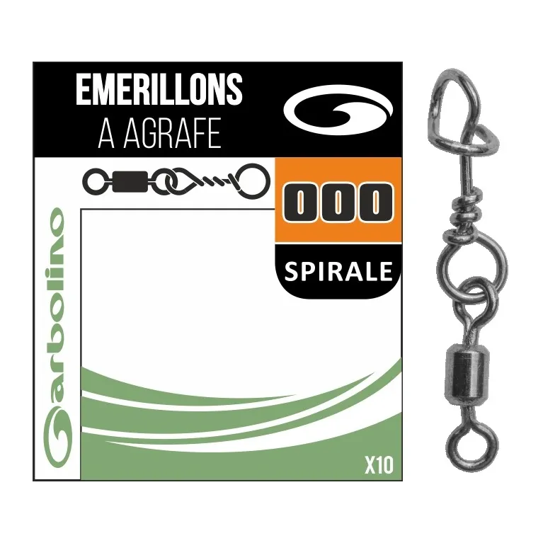 Garbolino Micro Émerillon Simple + Agrafe Spirale – Sachet de 10