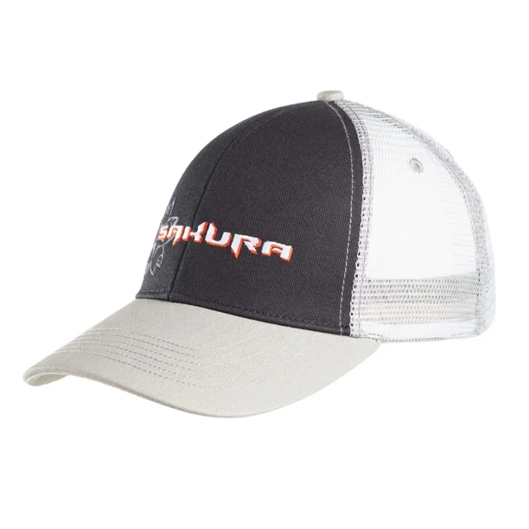 CASQUETTE SAKURA TRUKER GREY BLACK CASQUETTE SAKURA TRUKER GREY BLACK