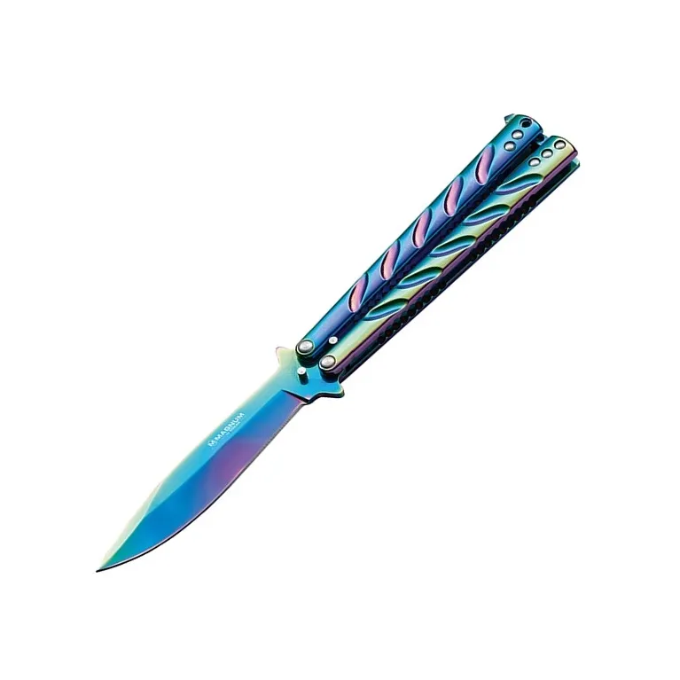 COUTEAU PLIANT PAPILLON BOKER MAGNUM BALISONG RAINBOW