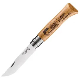 Opinel N°8 Animalia Poisson – Couteau pliant manche chêne