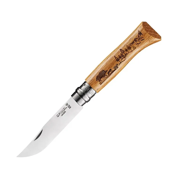 Opinel N°8 Animalia Sanglier – Couteau pliant manche chêne