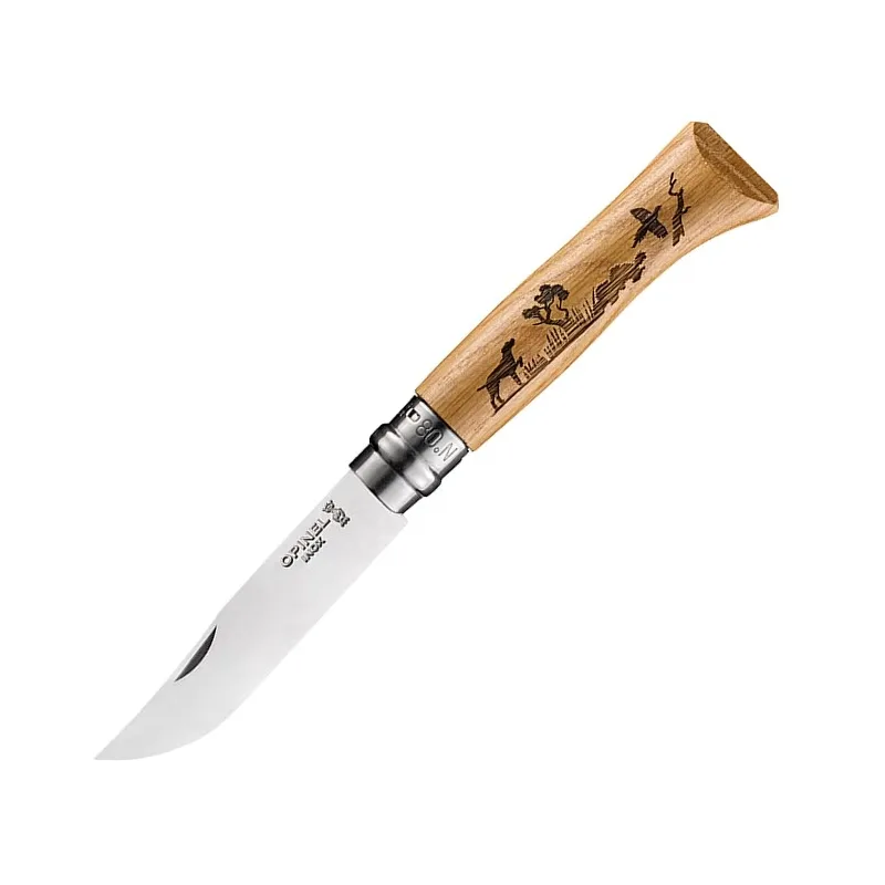 Opinel N°8 Animalia Chien – Couteau pliant manche chêne