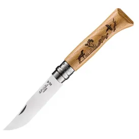 Opinel N°8 Animalia Chien – Couteau pliant manche chêne