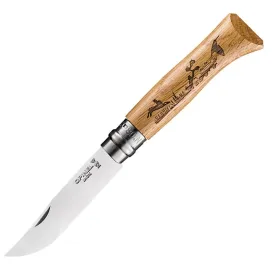 Opinel N°8 Animalia Lièvre – Couteau pliant manche chêne
