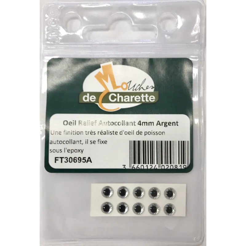 JMC Œil Relief Argent – Yeux autocollants pour leurres