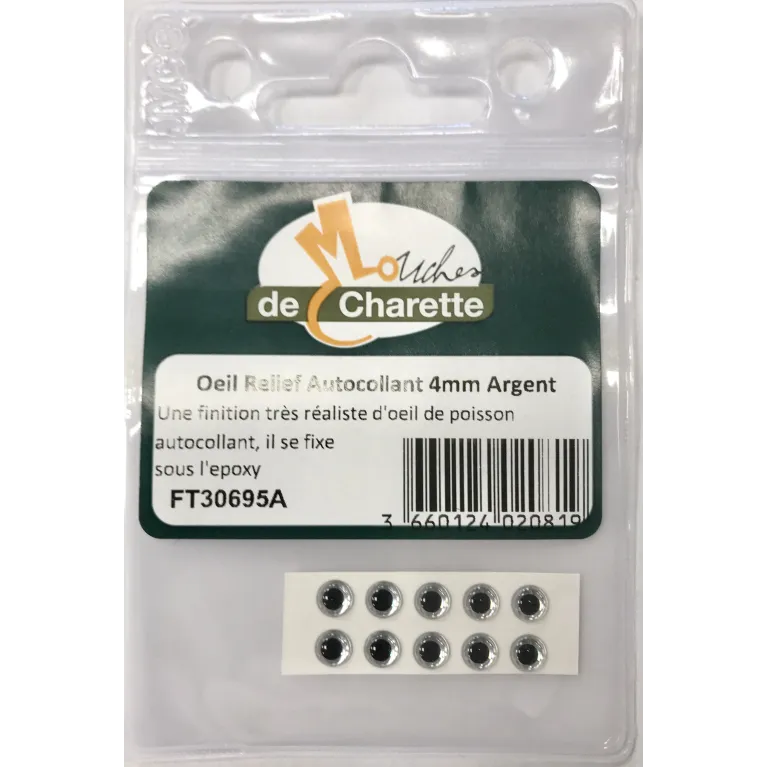 JMC Œil Relief Argent – Yeux autocollants pour leurres