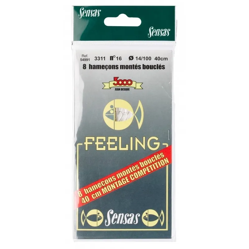 Sensas Hameçons Montés Boucles 3311 – N°18 12/100
