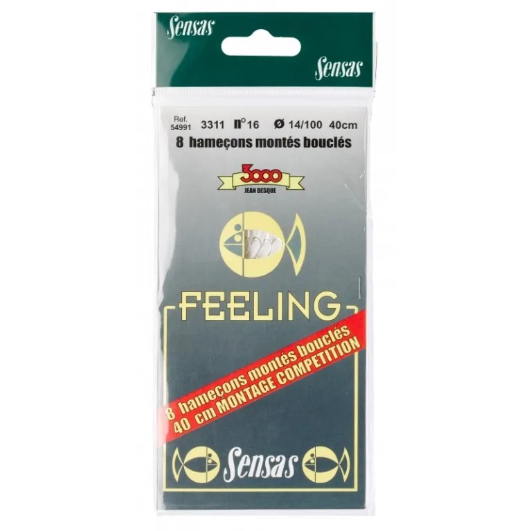 Sensas Hameçons Montés Boucles 3311 – N°18 12/100