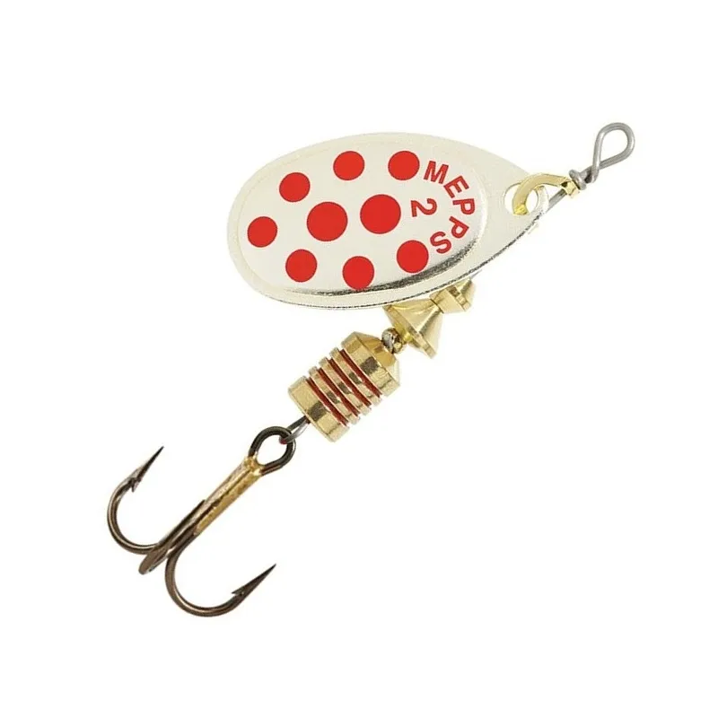 Mepps Aglia Argent Points Rouges – Cuiller Tournante – N°1 à 3 – Par 2