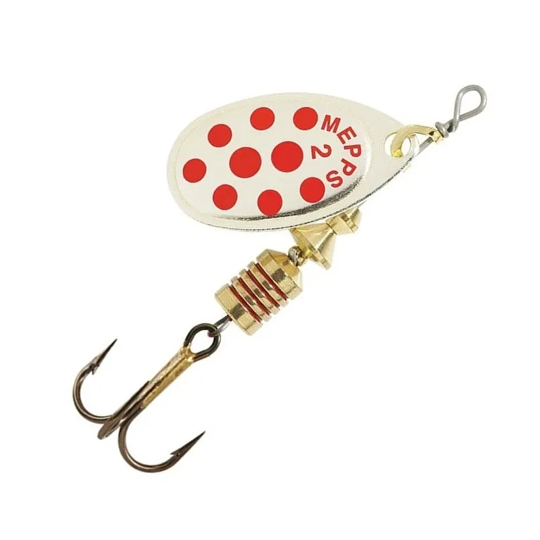 Mepps Aglia Argent Points Rouges – Cuiller Tournante – N°1 à 3 – Par 2