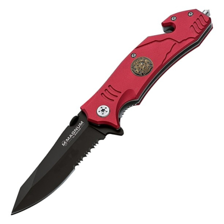 COUTEAU MAGNUM FIRE FIGHTER ROUGE