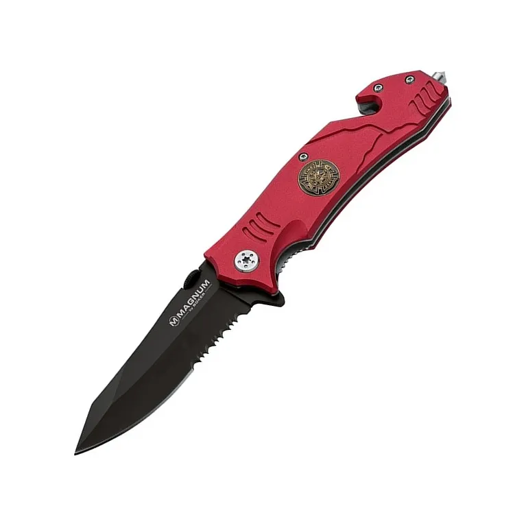 COUTEAU BOKER MAGNUM FIRE FIGHTER ROUGE
