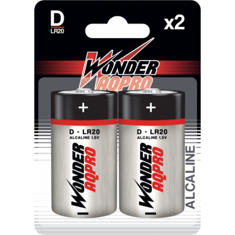 PILE WONDER AQPRO ALCALINE LR20 1.5V