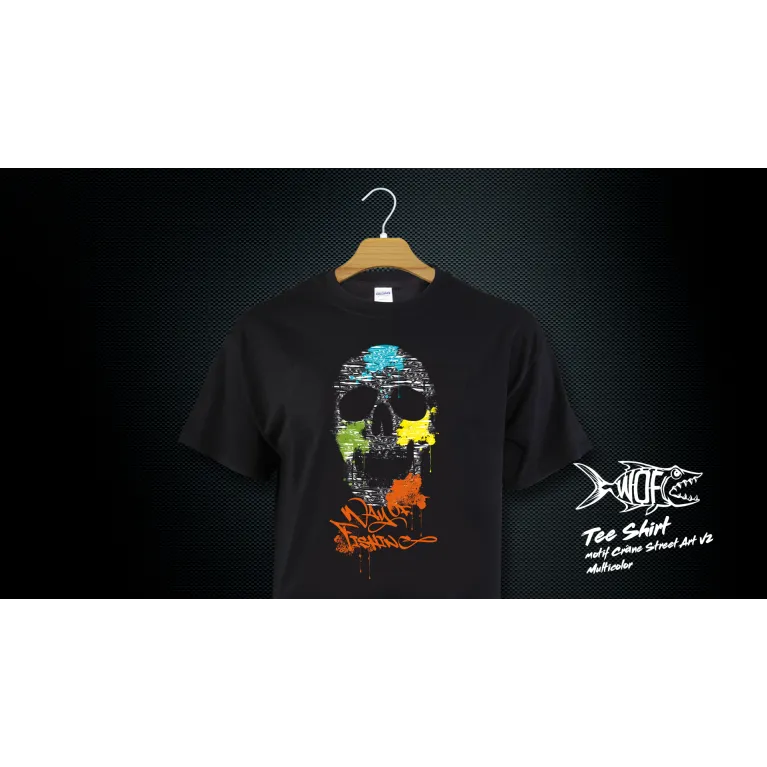 TEE SHIRT WAY OF FISHING CRANE STREET ART V2 RED BLACK