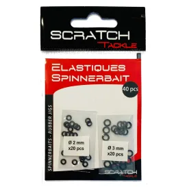 Scratch Tackle Élastiques pour Spinnerbaits – 2 et 3 mm – Sachet de 40