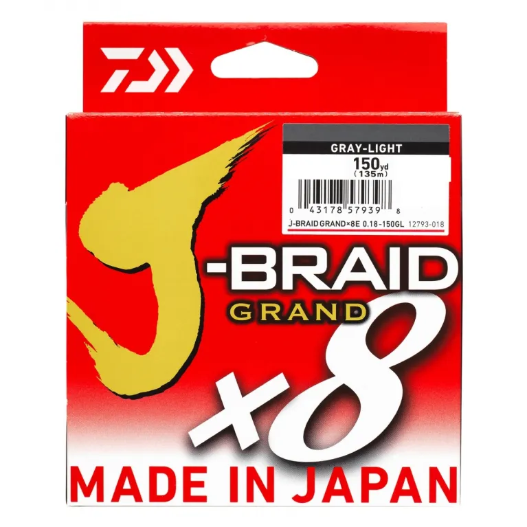 TRESSE DAIWA J BRAID GRAND X8 GREY 135M TRESSE DAIWA J BRAID GRAND X8 GREY 135M