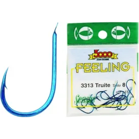 Hameçons Sensas Feeling 3313 Bleu – Spécial Truite – Sachet de 15