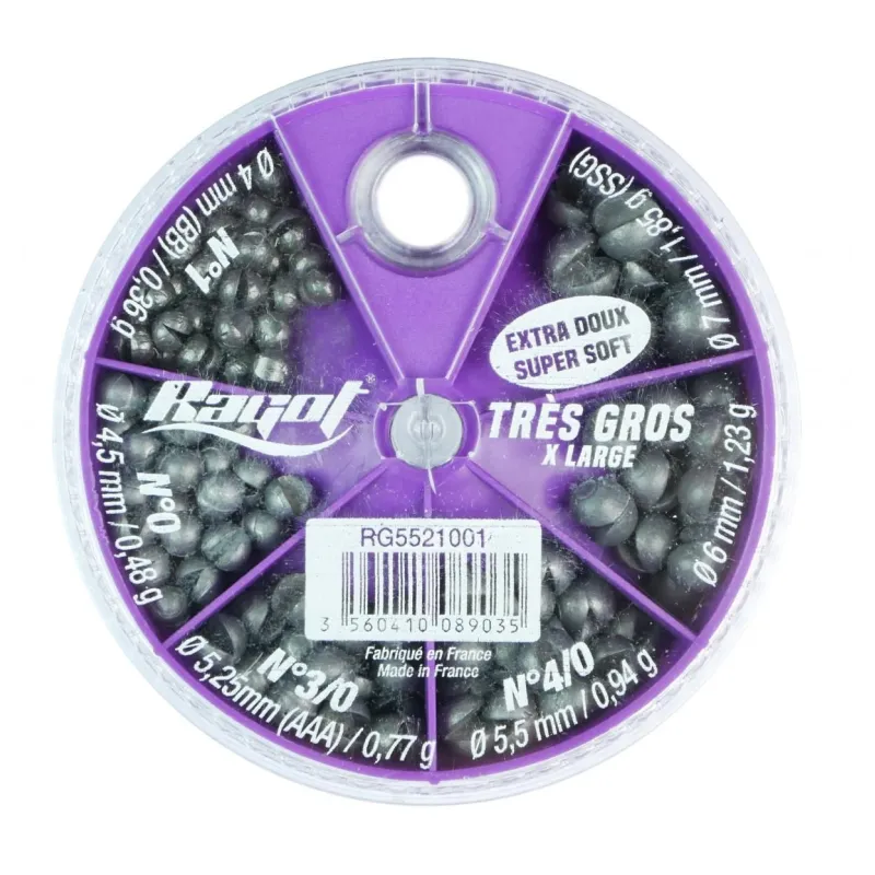 BOITE DE PLOMB 6 CASES GROS EXTRA DOUX RAGOT