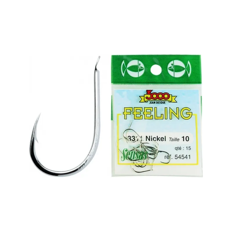 Sensas Feeling 3311 Nickel – Hameçons Simples Renforcés – Sachet de 15