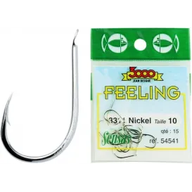 Sensas Feeling 3311 Nickel – Hameçons Simples Renforcés – Sachet de 15