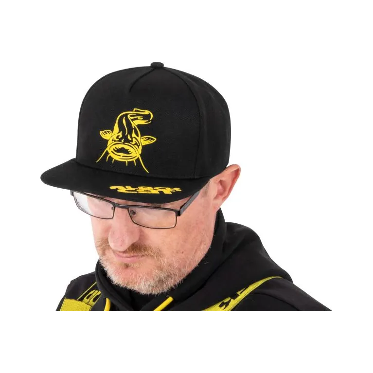 CASQUETTE BLACK CAT BLACK AND YELLOW TRUCKER CAP