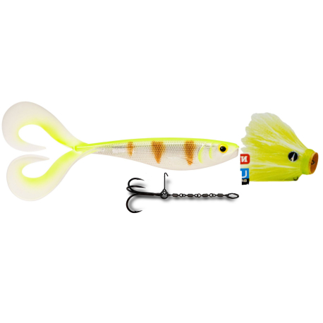 LEURRE MONTE COMBO VMC MUSTACHE SHALLOW + PIKE CHAIN + RAPALA OLIO