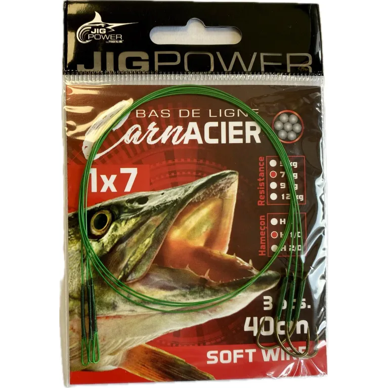 BAS DE LIGNE POWERLINE CARN'ACIER 7 BRINS SIMPLE