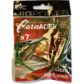 BAS DE LIGNE POWERLINE CARN'ACIER 7 BRINS TRIPLE