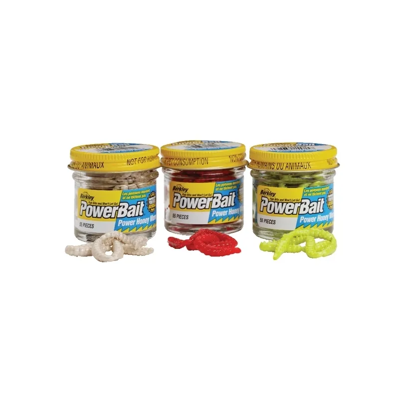 Berkley PowerBait Honey Worm 3 cm – Larves artificielles par 55