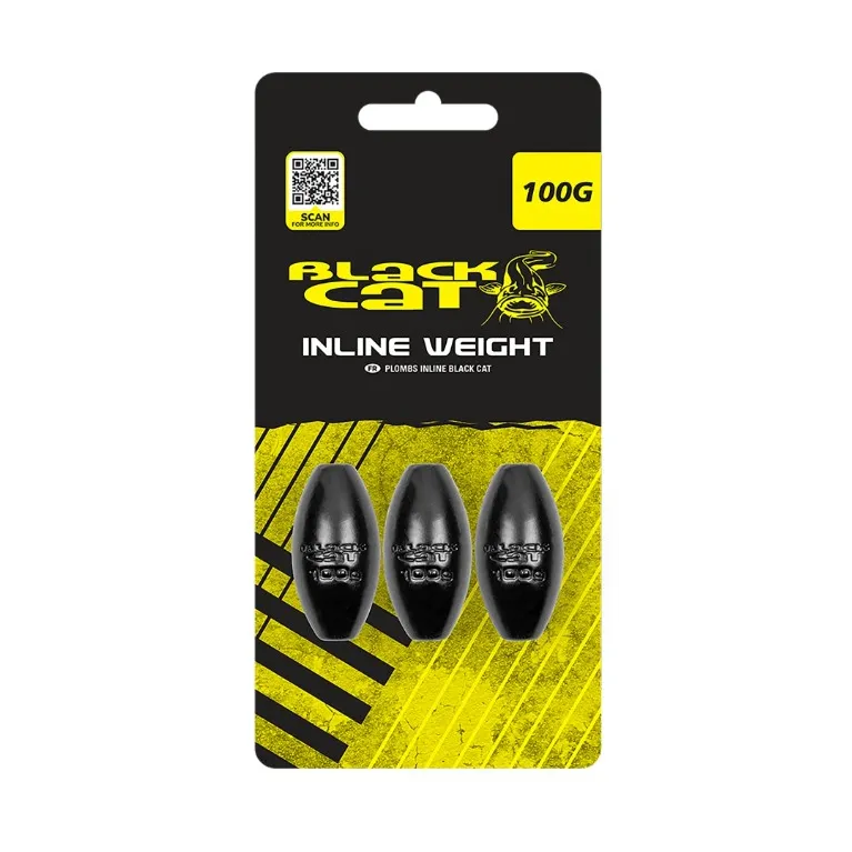 Black Cat Inline Weight – Plomb inline pour la pêche du silure