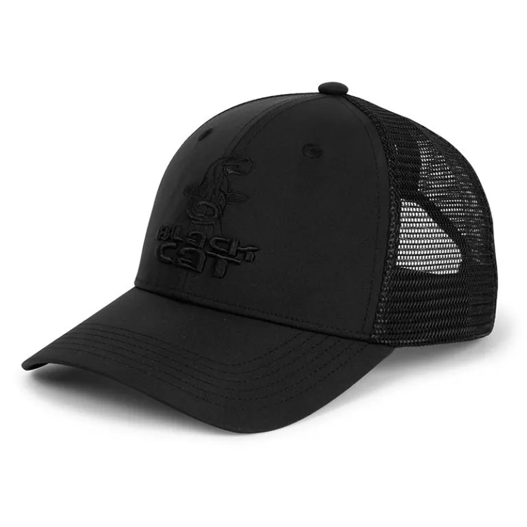 CASQUETTE BLACK CAT BLACK AND YELLOW TRUCKER CAP