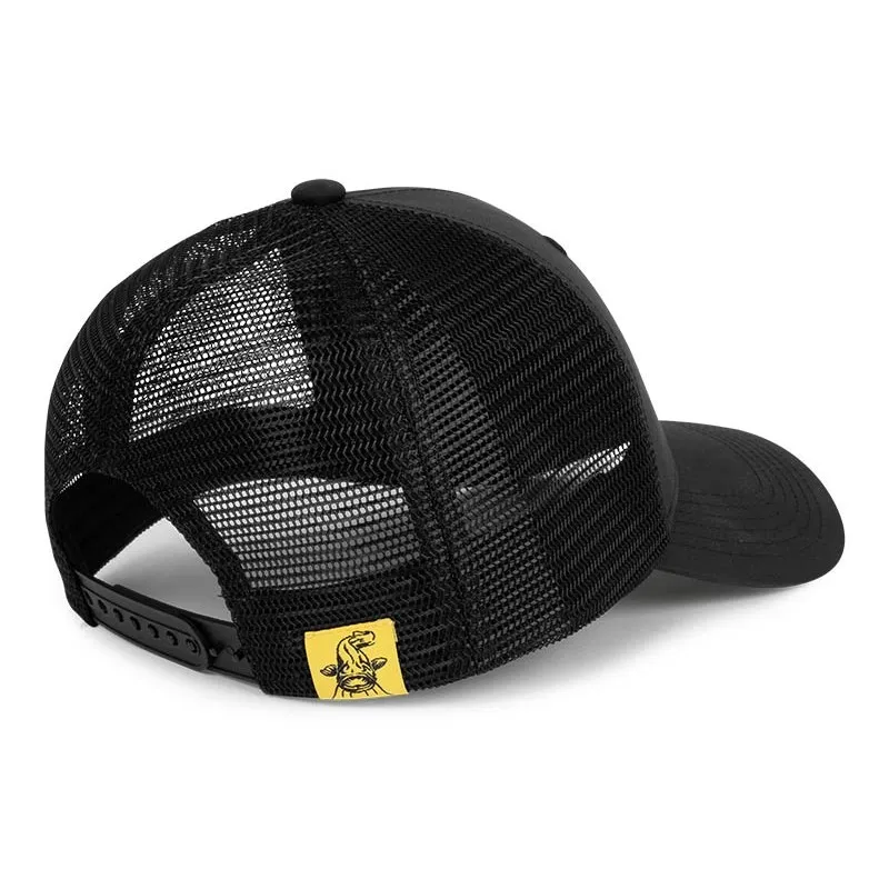 CASQUETTE BLACK CAT BLACK AND YELLOW TRUCKER CAP