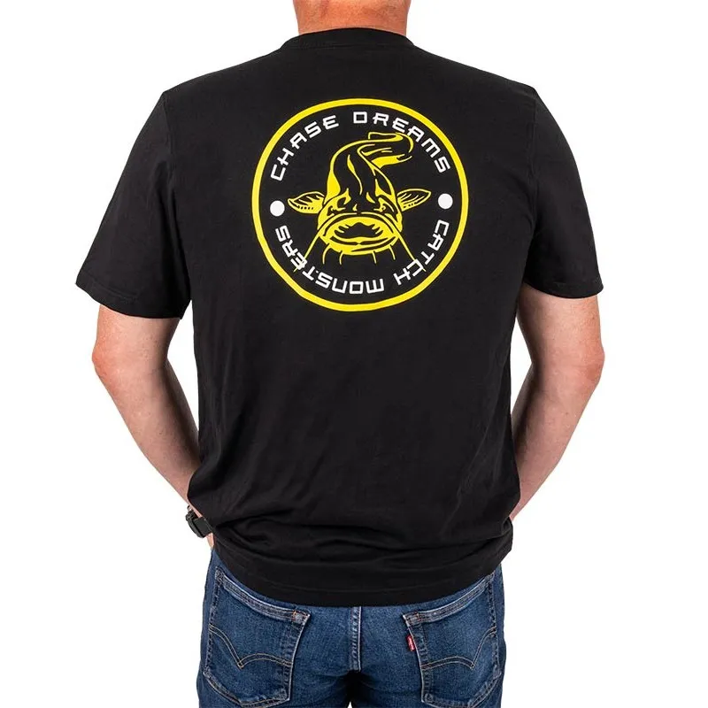 TEE SHIRT BLACK CAT CHASE DREAMS BLACK