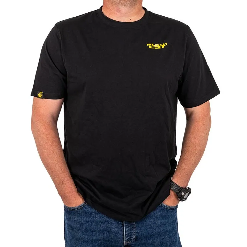 TEE SHIRT BLACK CAT CHASE DREAMS BLACK