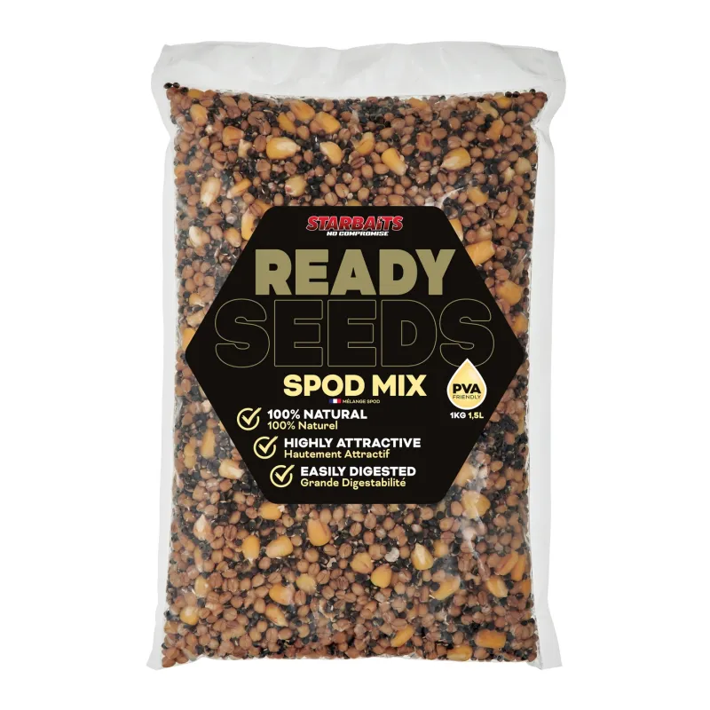 Starbaits Ready Seeds Spod Mix 3 kg – Graines cuites pour amorçage carpe