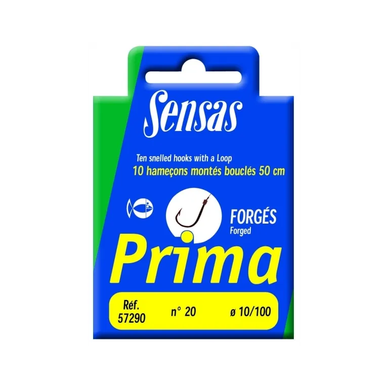 Sensas Hameçon Monté Prima Forgés – Bas de ligne 50 cm