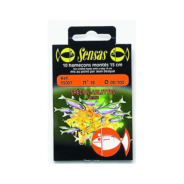 Sensas Hameçon Monté Spécial Ablette – Bas de ligne 15 cm