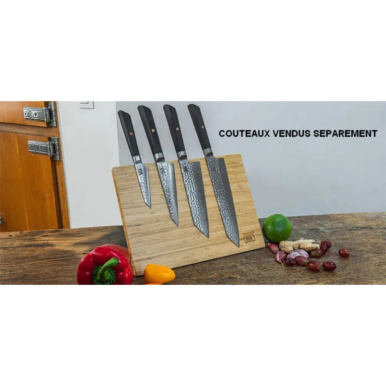 Porte-couteaux magnétique KOTAI en bambou - Pied rabattable