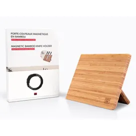 Porte-couteaux magnétique KOTAI en bambou - Pied rabattable