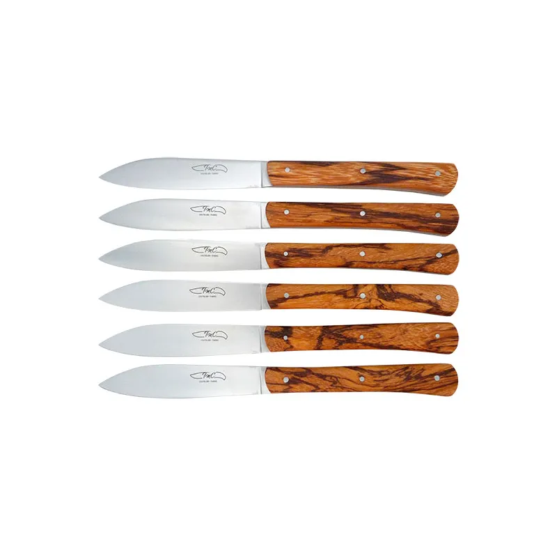 COFFRET 6 COUTEAUX BOIS DE SERPENT ZEN TABLE TMC COUTELERIE THIERS