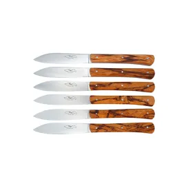 COFFRET 6 COUTEAUX BOIS DE SERPENT ZEN TABLE TMC COUTELERIE THIERS