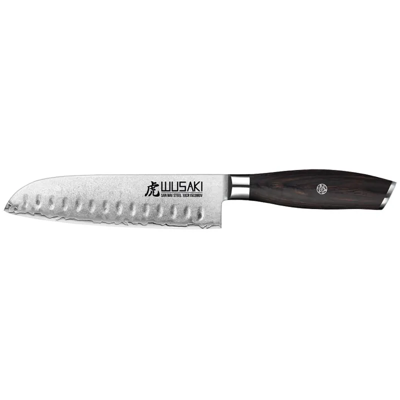 Couteau Santoku Wusaki Série San Mai - Lame 17 cm en acier 10Cr15CoMoV