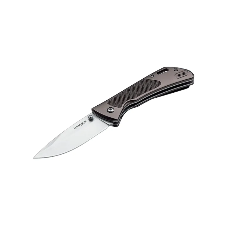Couteau Böker Magnum Advance Checkering Dark Bronze - Lame 85 mm en acier 440C