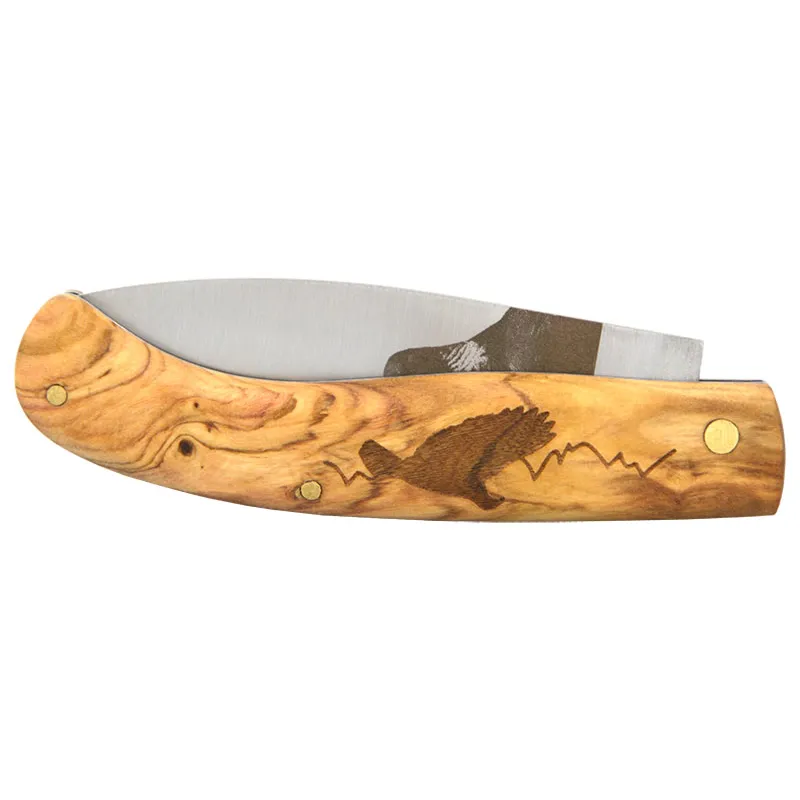 Couteau Agora Tec Série Personnalisée 78 Palombe - Manche olivier et lame 8 cm